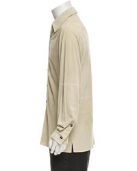 Brioni Perforated Suede Shirt Jacket