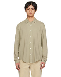 Lady White Co Taupe Spread Collar Shirt