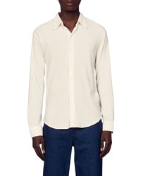 Sandro Textured Button Up Shirt In Ecru At Nordstrom