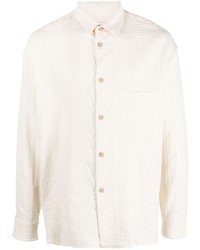 A Kind Of Guise Textured Stripe Pattern Cotton Shirt