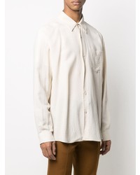 Ami Paris Wrinkled Effect Long Sleeved Shirt