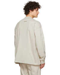 Essentials Beige Cotton Jersey Long Sleeve T Shirt