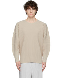Homme Plissé Issey Miyake Beige Monthly Color October Long Sleeve T Shirt