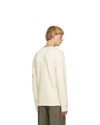 Jil Sander Beige Panelled Long Sleeve T Shirt