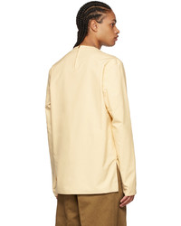 Ermenegildo Zegna Couture Beige Silk Long Sleeve T Shirt