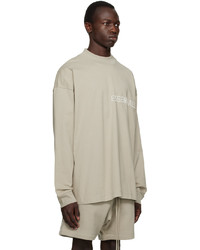 Essentials Gray Crewneck Long Sleeve T Shirt