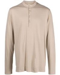 Massimo Alba Long Sleeve Button Placket T Shirt
