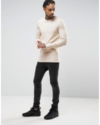 Asos Longline Muscle Long Sleeve T Shirt With Side Zips