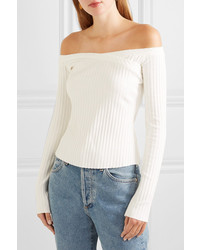 The Range Off The Shoulder Ribbed Stretch Jersey Top