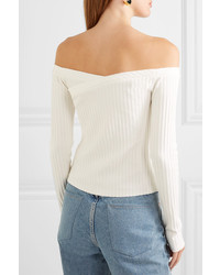 The Range Off The Shoulder Ribbed Stretch Jersey Top