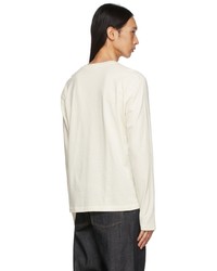 Jil Sander Off White Cashmere Jersey Long Sleeve T Shirt