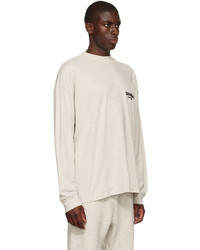 Essentials Off White Cotton Long Sleeve T Shirt