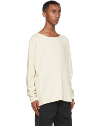 Greg Lauren Off White Flat Back Thermal Sweatshirt