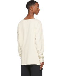 Greg Lauren Off White Flat Back Thermal Sweatshirt