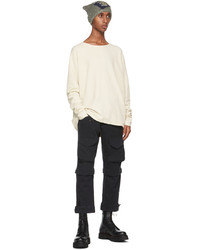 Greg Lauren Off White Flat Back Thermal Sweatshirt