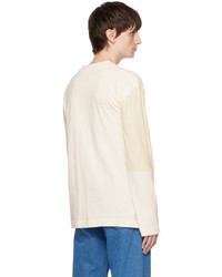 Schnayderman's Off White Paneled Long Sleeve T Shirt