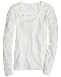 J.Crew Petite Vintage Cotton Long Sleeve Scoopneck T Shirt