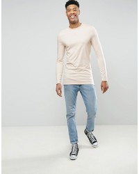Asos Tall Longline Muscle Long Sleeve T Shirt With Side Zips