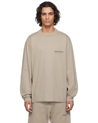 Essentials Tan Logo Long Sleeve T Shirt