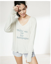 Express Wake Me For Champagne Long Sleeve Tee