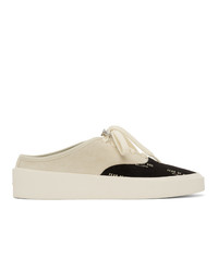 Fear Of God Black And Off White 101 Print Backless Sneakers
