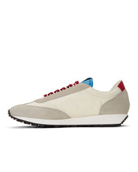 Prada Grey And Off White Sport Sneakers