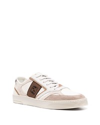 Fendi Logo Patch Leather Sneakers