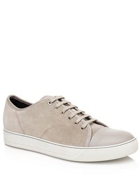 Lanvin Low Top Sneaker In Nappa And Suede Calfskin