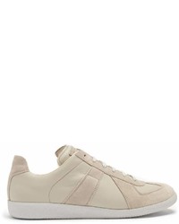 Maison Margiela Replica Suede Panel Low Top Leather Trainers