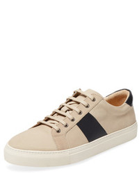 Striped Leather Low Top Sneaker
