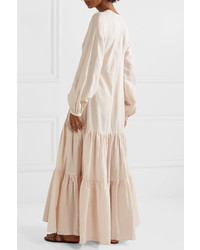 Matin Tiered Cotton And Voile Wrap Maxi Dress