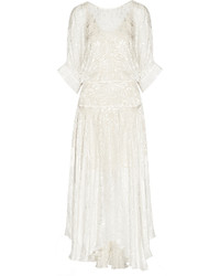 Preen by Thornton Bregazzi Devor Satin Midi Dress Off White