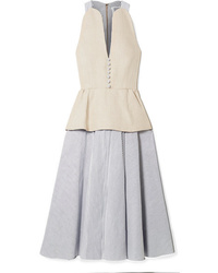 Rosie Assoulin Layered Hemp And Cotton Poplin Midi Dress