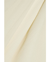 The Row Maver Silk Gerogette Midi Dress Cream