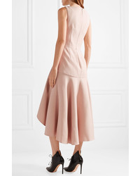Alexander McQueen Wool Blend Midi Dress Beige