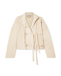 Opening Ceremony Paneled Cotton Twill And Canvas Biker Jacket