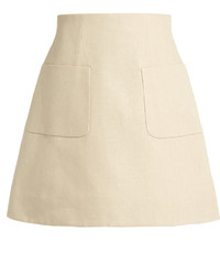 DELPOZO A Line Linen Mini Skirt