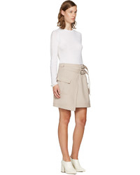 Carven Beige Asymmetric Pocket Miniskirt