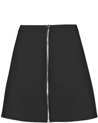 Boohoo Hana Zip Front Woven A Line Mini Skirt