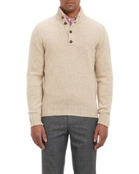 Beige Mock-Neck Sweater