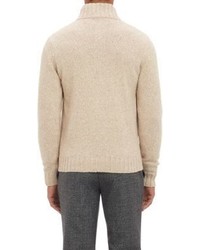 Malo Melange Mock Collar Sweater White
