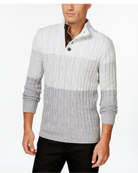 Tasso Elba Ombre Chunk Button Mock Neck Sweater Only At Macys