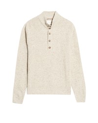 Billy Reid Tweed Half Button Sweater