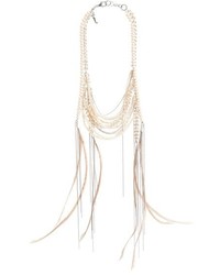 Fabiana Filippi Feather Glass Bead Necklace