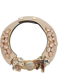 Marni Gold Plated Leather And Horn Necklace