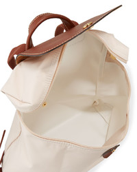 Longchamp Le Pliage Nylon Backpack Cream