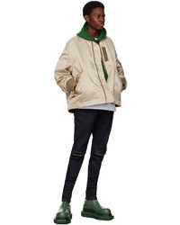 Sacai Beige Relaxed Fit Bomber Jacket