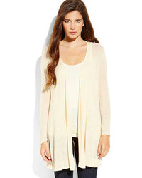 August Silk Open Front Ribbed Panel Cardigan