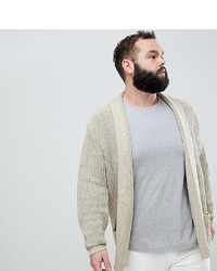 ASOS DESIGN Plus Knitted Longline Cardigan In Oatmeal