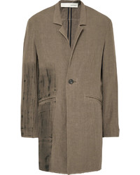Isabel Benenato Painted Linen Overcoat